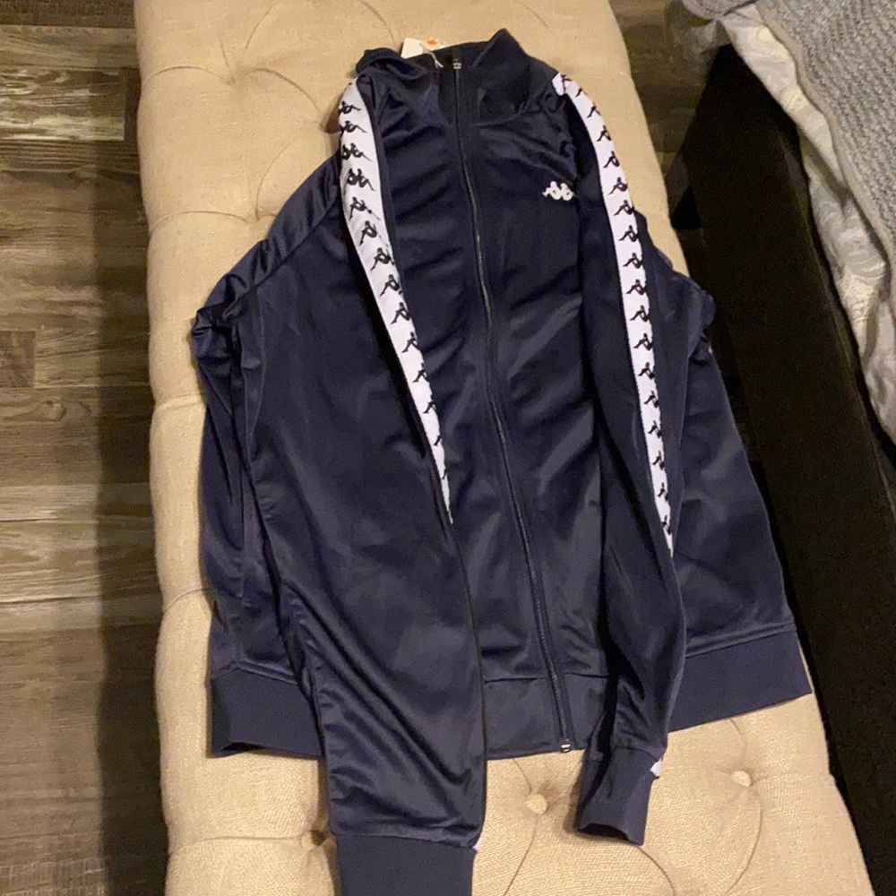 Blue and white Kappa track jacket